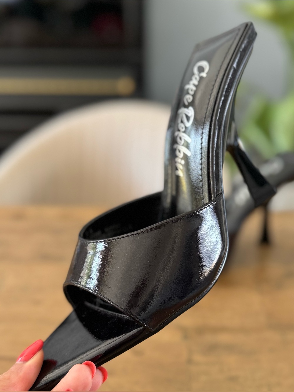 Black Patent Leather Mule Heels size 7.5 - Picture 6 of 7